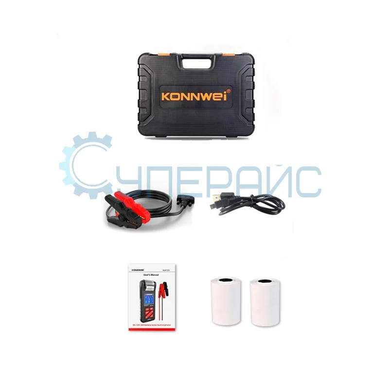 Тестер аккумуляторных батарей Konnwei KW720 со встроенным принтером фото 4
