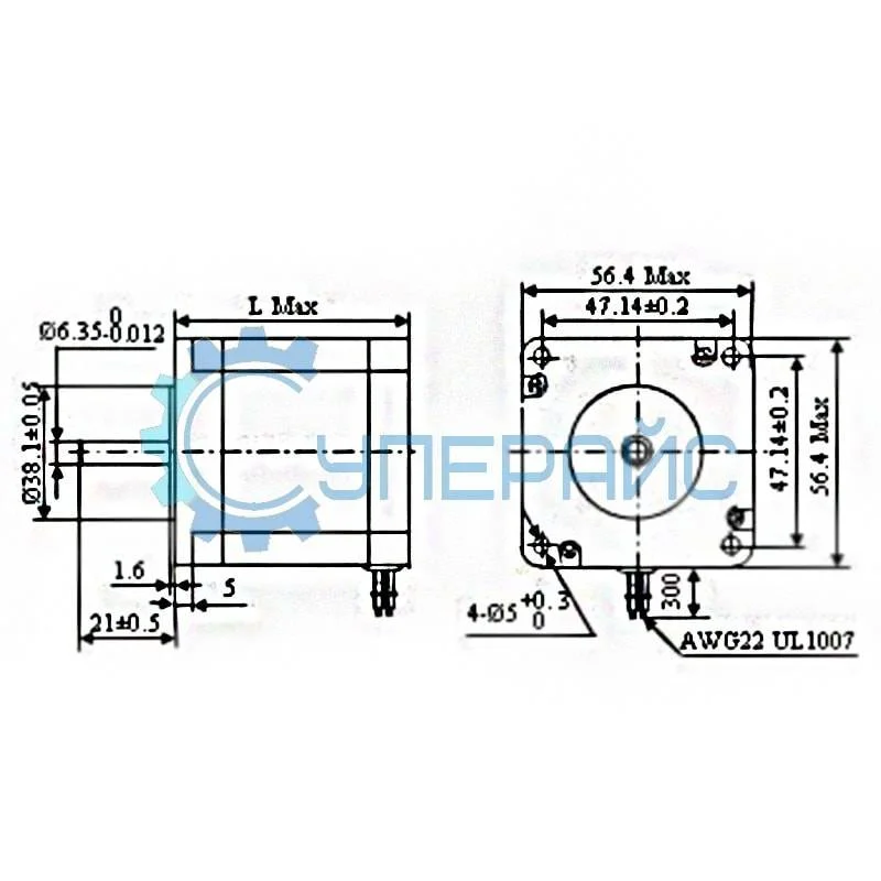 Шаговый двигатель SUMTOR 57HS5125A4EP (NEMA 23) фото 3