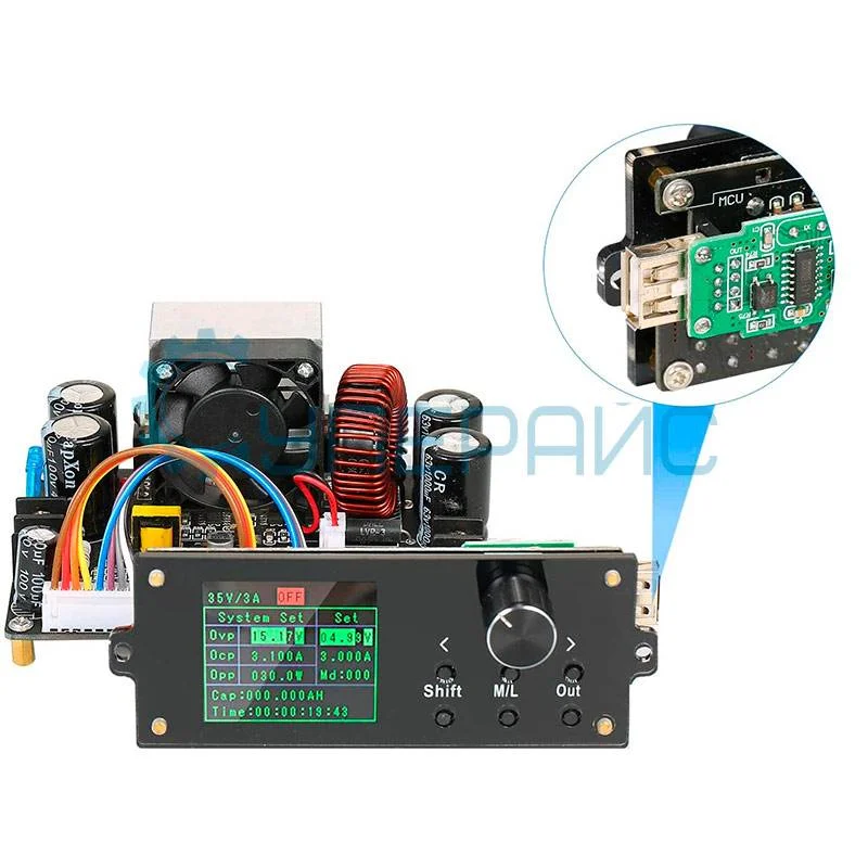 Понижающий модуль YIYIELECTRONIC DPX6012S с USB коммутатором фото 3