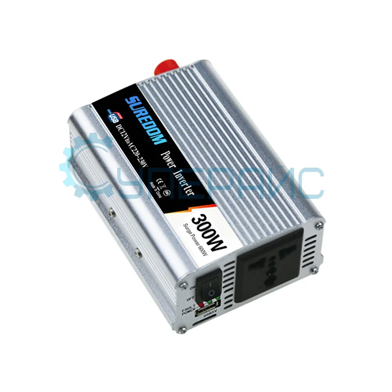 Автопреобразователь напряжения SUREDOM YSCZ-300W, 12В-220В, 300 Вт фото 4