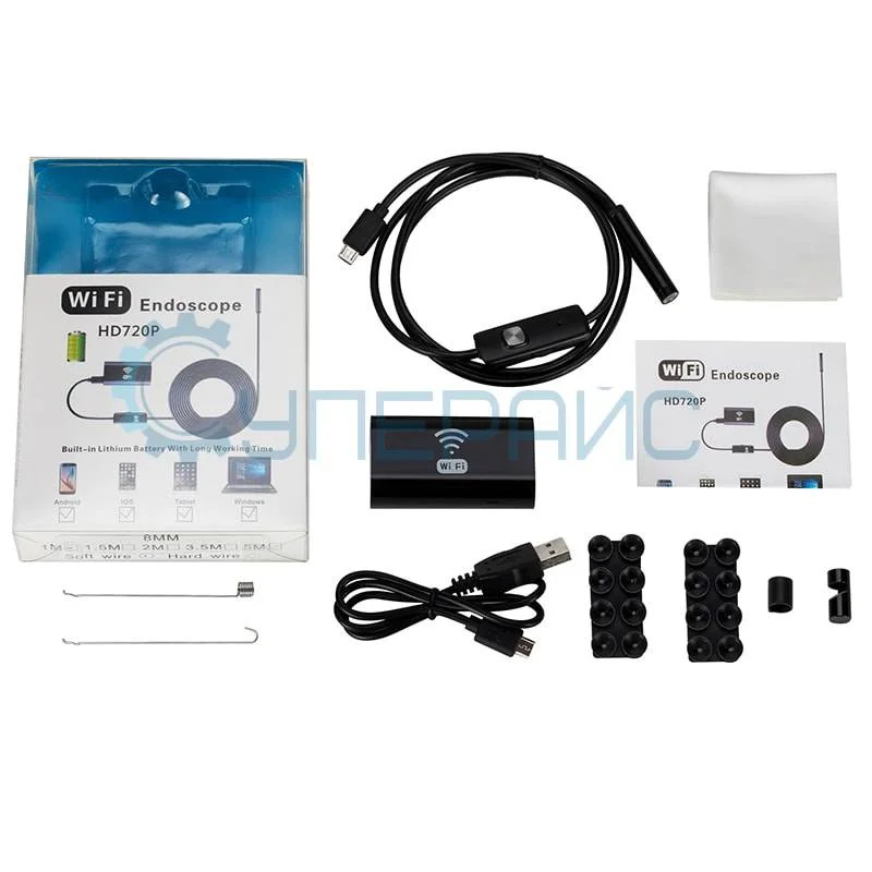Видеоэндоскоп WiFi HD720P (беспроводной гибкий эндоскоп, 2 м) фото 6