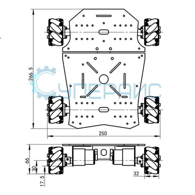 Автомобильная платформа WHEELTEC 60 мм (с подвеской) фото 3