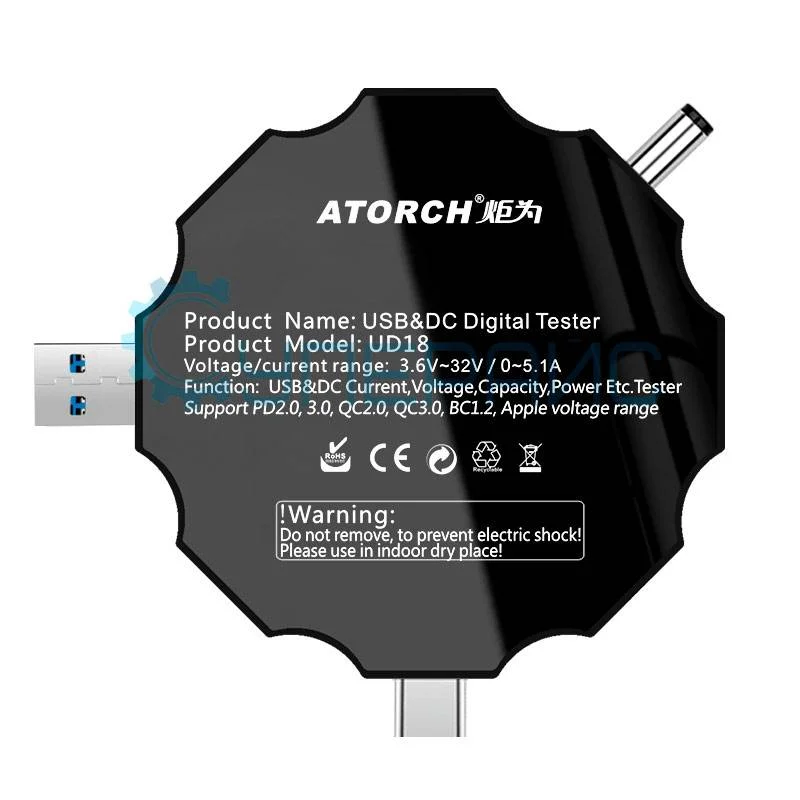 USB нагрузка UD18L-B с тестером Juwei Atorch UD18 фото 5