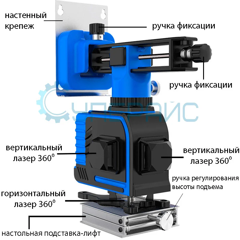 Двенадцатилучевой нивелир YAGU YGDSSPY с зелёным лазером фото 5