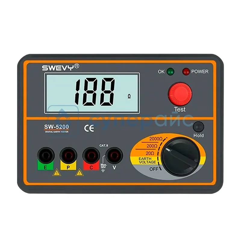 Цифровой измеритель сопротивления заземления Swevy SW5200 фото 1