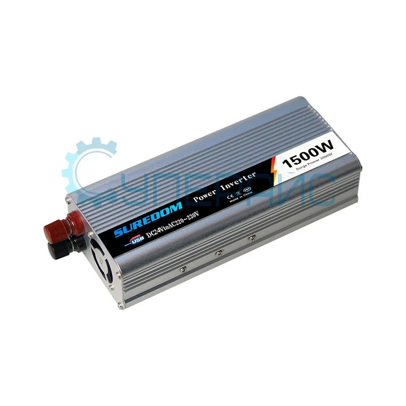 Автоинвертор SUREDOM YSCZ-1500W, 24В-220В, 1500 Вт фото 1