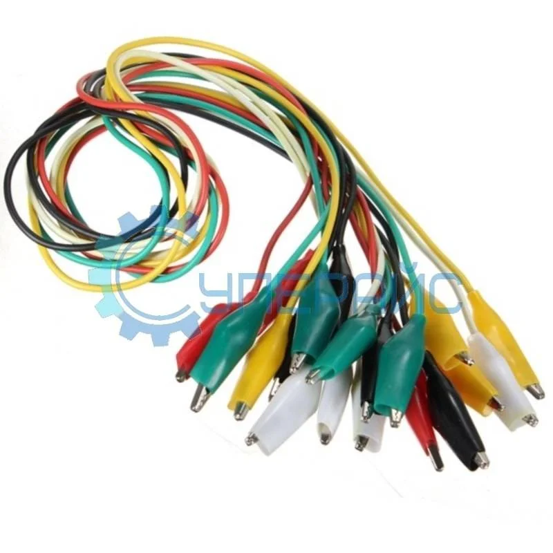 Провода с крокодилами (50 см, 10 шт) фото 1