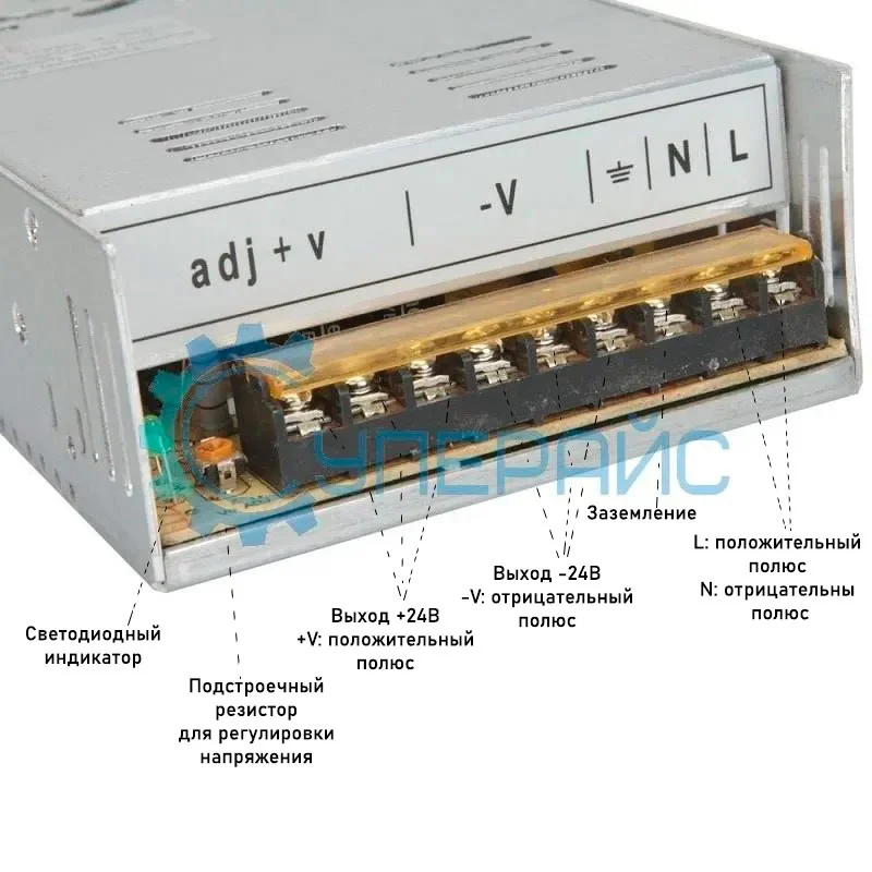 Блок питания, 24В, 15А, 360Вт фото 1