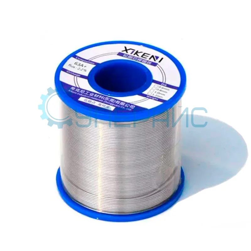 Проволочный припой с флюсом (олово Sn 63%, 1 мм, 500 г) фото 1