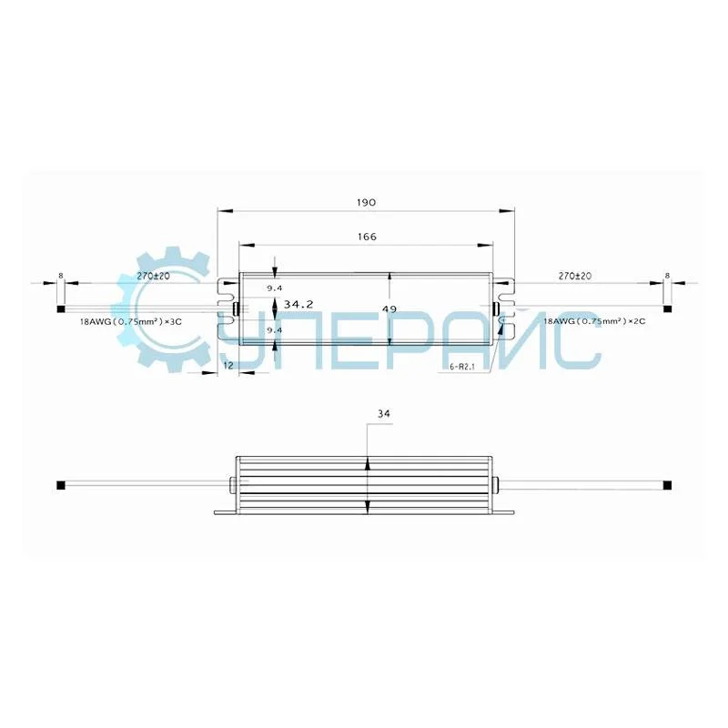 LED трансформатор Smun SMA-50-36 (36 В, 1.4 А, 50 Вт) фото 3
