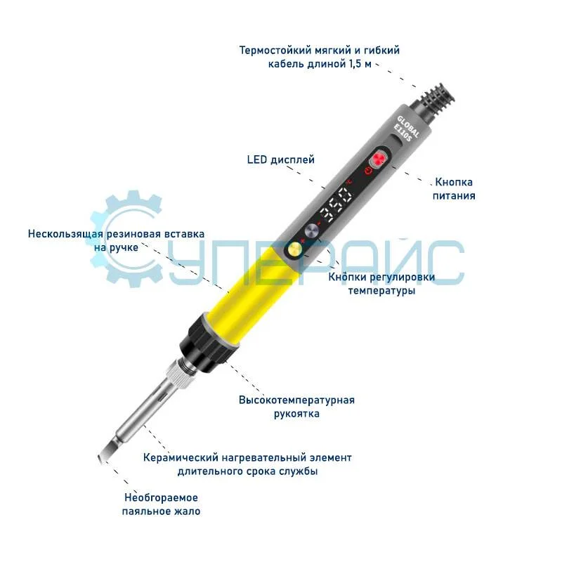 Цифровой паяльник с термоконтролем CXG E110S, 110 Вт фото 2