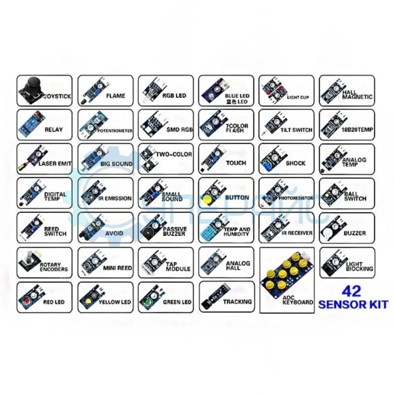Расширенный набор датчиков и устройств (42 предмета) для Arduino фото 1