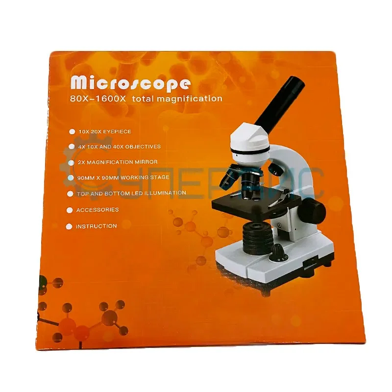 Учебный микроскоп SAGA XSP-000 80x–1600x с адаптером для смартфона и набором для опытов фото 17