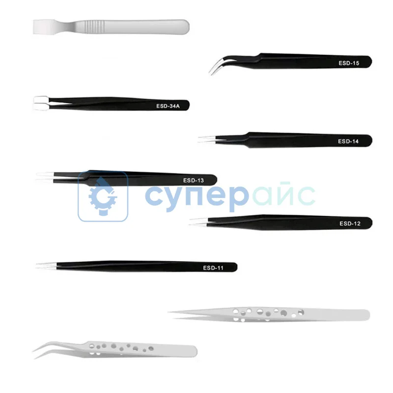 Набор антистатических пинцетов HandsKit 9 в 1 фото 1