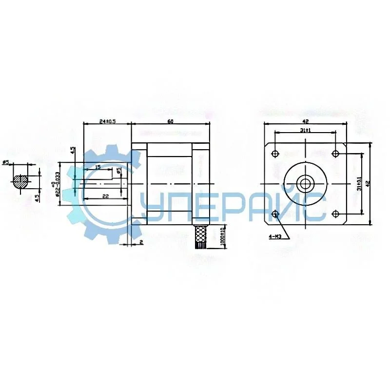Шаговый двигатель SUMTOR 42HS6015A4 (NEMA 17) фото 3