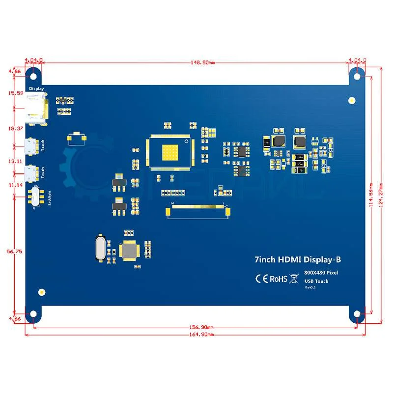 Цветной TFT экран 7 дюймов для Raspberry Pi MPI7001 фото 5
