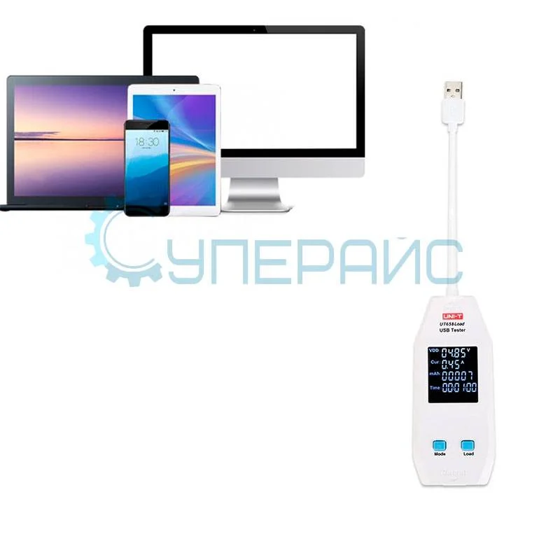 USB тестер с нагрузкой UNI-T UT658LOAD фото 2
