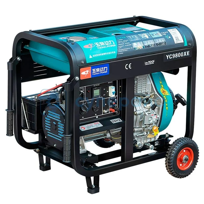 Генератор промышленный Yuchai power 5,5 кВт с открытой рамой 220/380 В фото 1