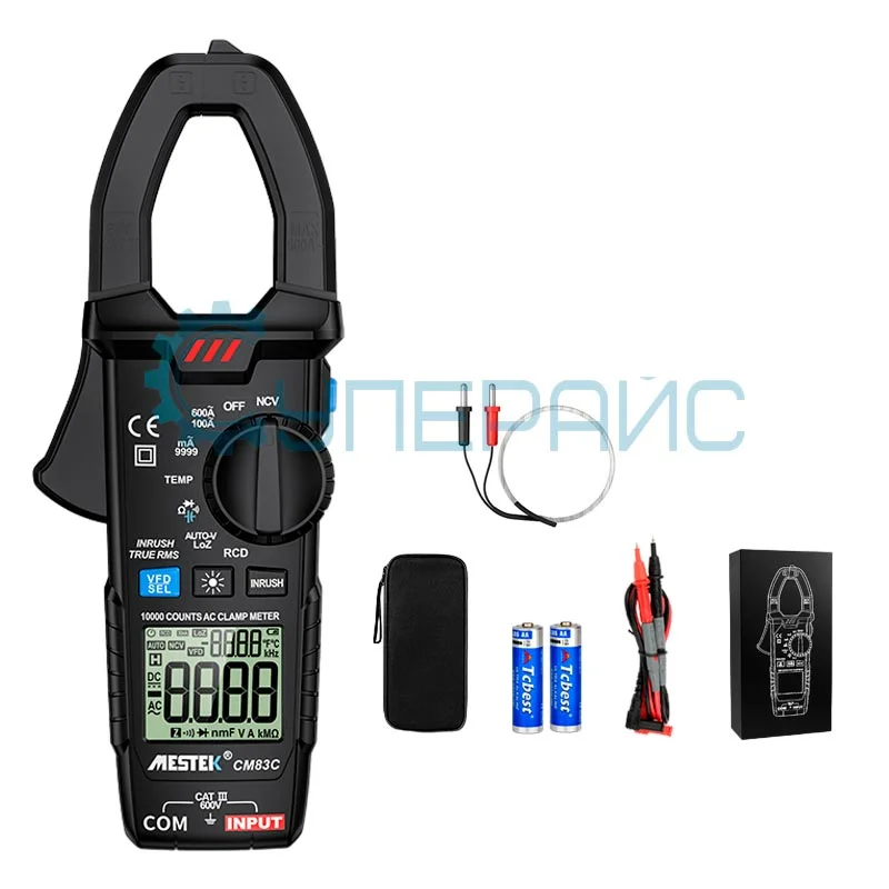 Токовые клещи цифровые Mestek CM83C с функцией замера температуры фото 5