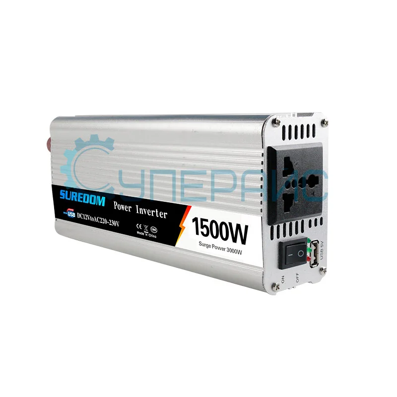 Инверторный преобразователь напряжения SUREDOM YSCZ-1500W, 12В-220В, 1500 Вт фото 3