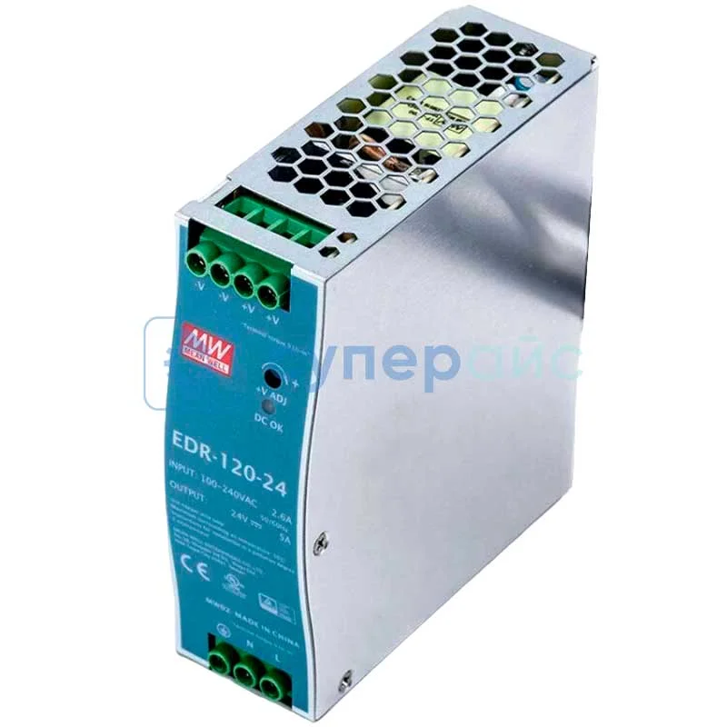 Блок питания на ДИН-рейку MEAN WELL EDR-120-24 фото 2