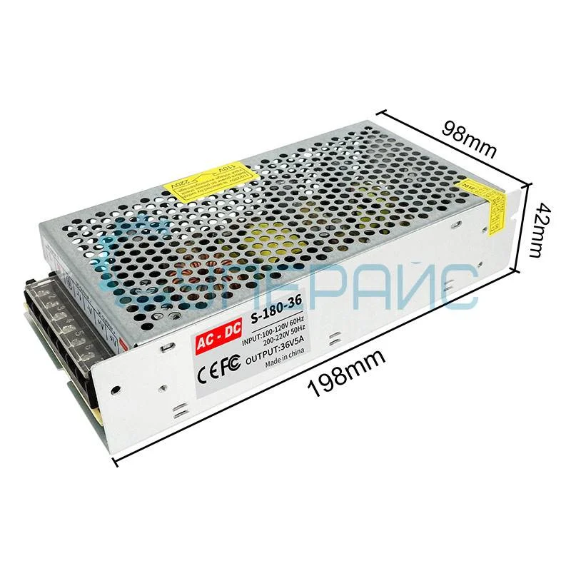 Импульсный источник питания S-180-36 (36В, 5А) фото 1