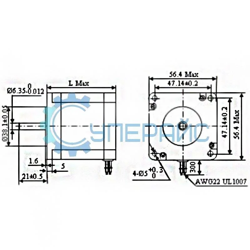 Шаговый двигатель SUMTOR 57HS5106A4 (NEMA 23) фото 4