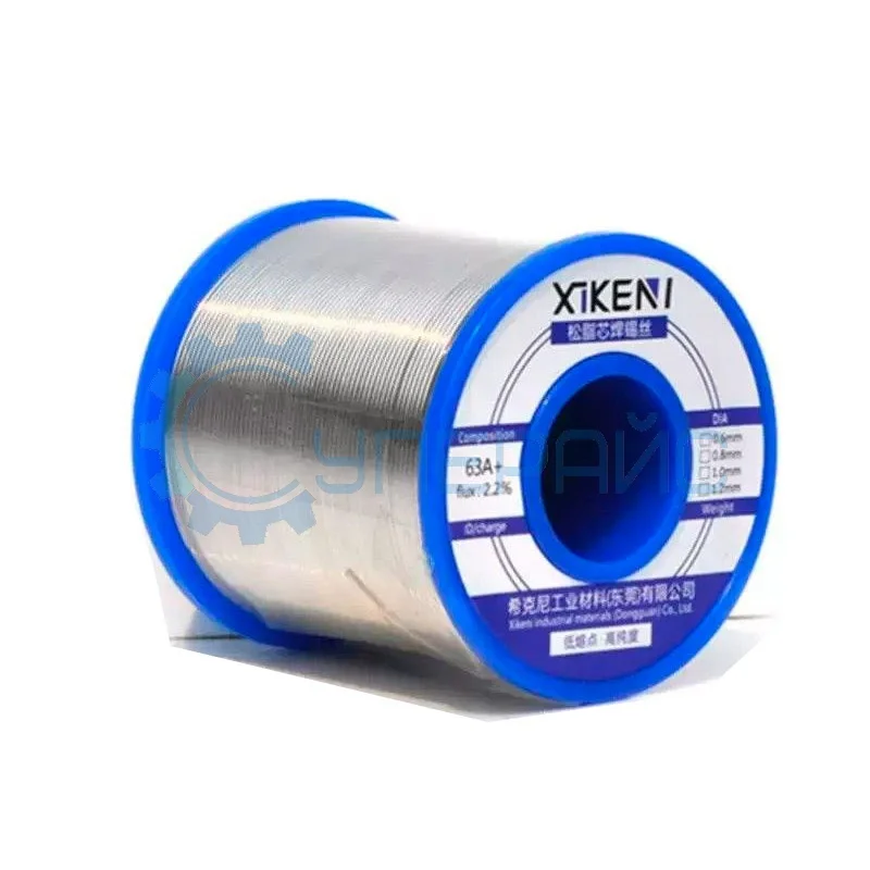 Проволочный припой с флюсом (олово Sn 63%, 1 мм, 500 г) фото 1