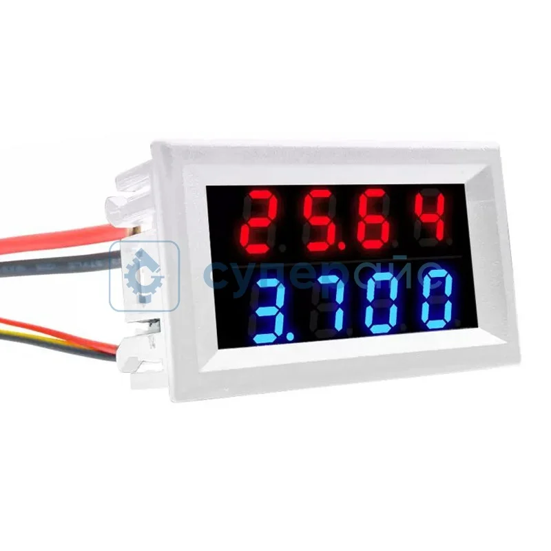 Вольтамперметр DC0-100V/10A белого цвета фото 1