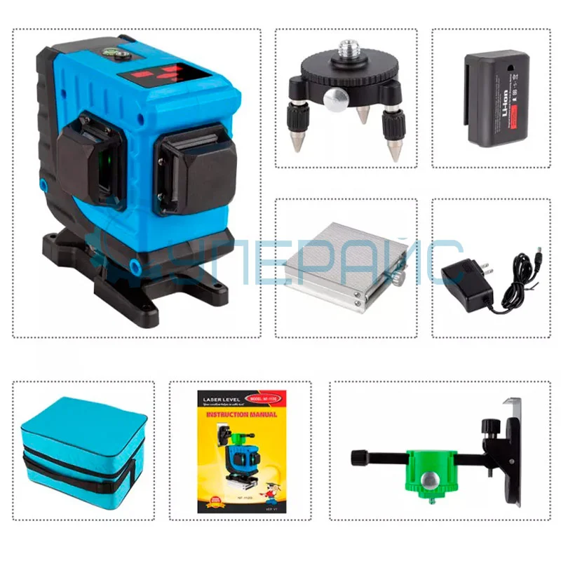 Двенадцатилучевой лазерный нивелир Noyafa NF-112G (зеленый лазер) фото 4