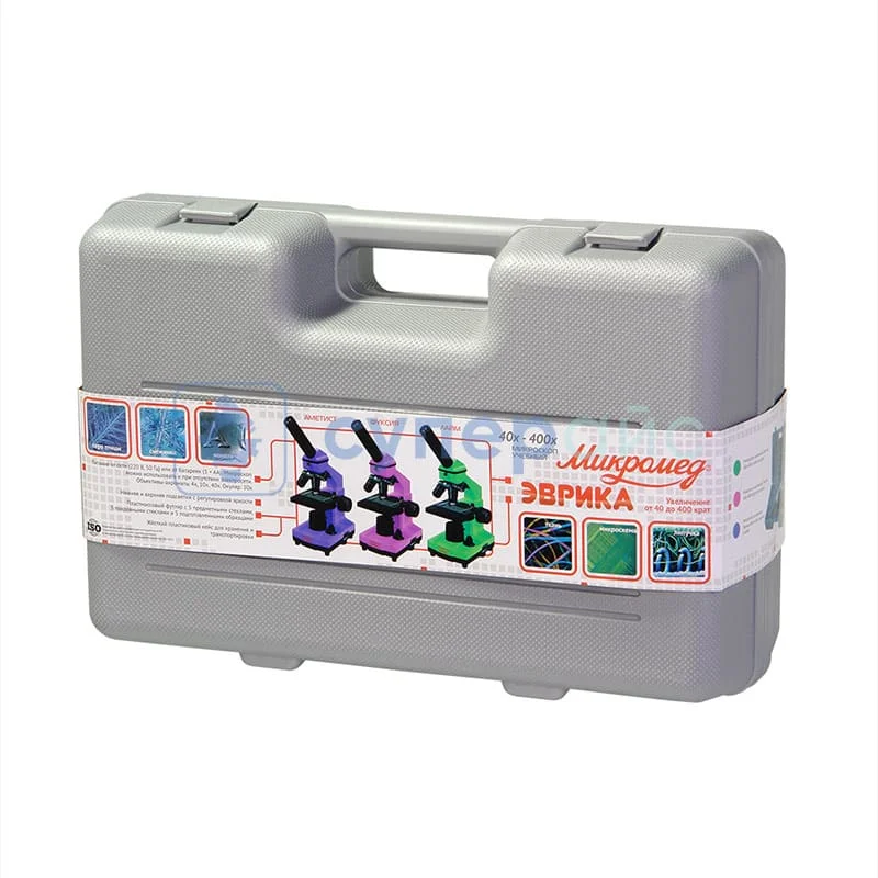 Школьный микроскоп Эврика 40х-400х в кейсе (аметист) фото 3