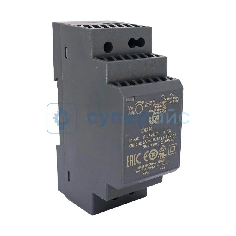 Блок питания на ДИН-рейку MEAN WELL DDR-30L-24 фото 1