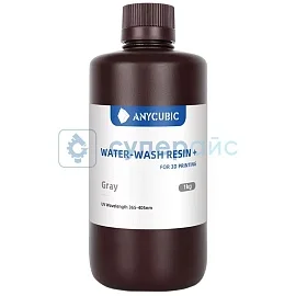 Светоотверждаемая смола Anycubic Water Wash Resin+, серая, 1 кг фото