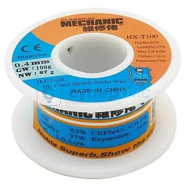 Припой MECHANIC HX-T100 Sn63/Pb37 (0.4 мм, 87 г) фото