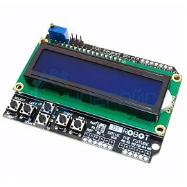 ЖК дисплей LCD1602 с клавиатурой синяя подсветка фото