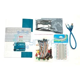 Стартовый набор Starter Kit Basic с контроллером UNO R3, совместимым со средой Arduino, и 3 уроками фото