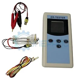Тестер аккумуляторов ER-1E с щупами, зажимами Кельвина и держателем аккумулятора фото