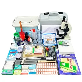 Биологическая микролаборатория с микроскопом 1600X и микропрепаратами фото