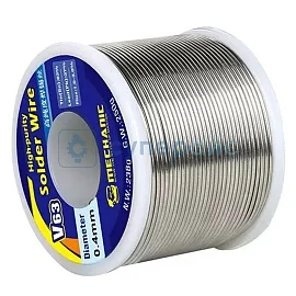 Свинцовая припойная проволока MECHANIC V63 Sn63/Pb37 (0.4 мм, 238 г) фото