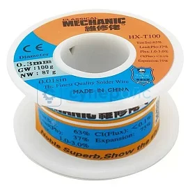 Припойная проволока MECHANIC HX-T100 Sn63/Pb37 (0.3 мм, 87 г) фото