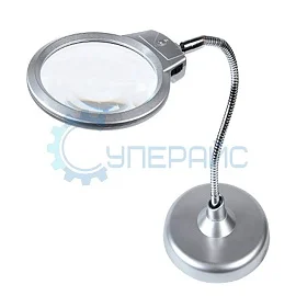 Лупа настольная ZQ-86D на гибком штативе с подсветкой фото