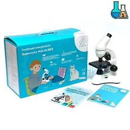 Учебный микроскоп Supereyes MyLab M15 с видеоокуляром 1.3 Мп и набором для опытов фото