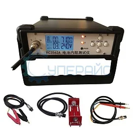 Тестер АКБ RC3562A с щупами, зажимами Кельвина и держателем аккумулятора фото