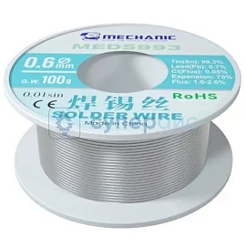 Проволочный припой MECHANIC MEDS993 Sn99.3/Pb0.7 (0.6 мм, 100 г) фото