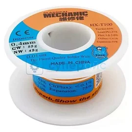 Свинцовая припойная проволока MECHANIC HX-T100 Sn63/Pb37 (0.4 мм, 42 г) фото