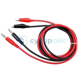 Измерительные провода Крокодил-Банан 1,6мм 1 метр черный фото