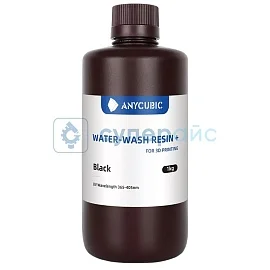 Смола для 3D принтера Anycubic Water Wash Resin+, черная, 1 кг фото