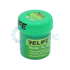 Паста для пайки SMD компонентов RELIFE RL-402 (40 г, в банке) фото