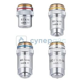 Набор биологических объективов AmScope AX-4-V300 фото