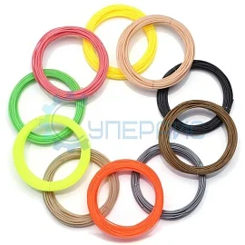 PLA пластик для 3D ручки, набор из 10 цветов (50 метров) фото